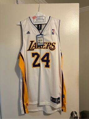 adidas White, Purple & Gold Lakers #24 Jersey